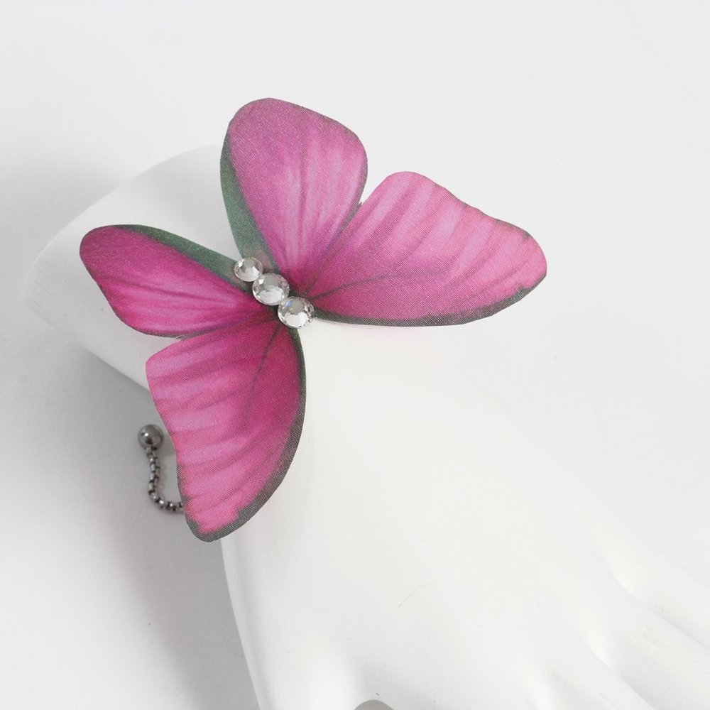 Pink Mauve Fashion Butterfly Adjustable Bracelet